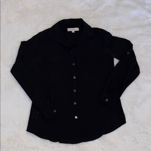 Black button down blouse